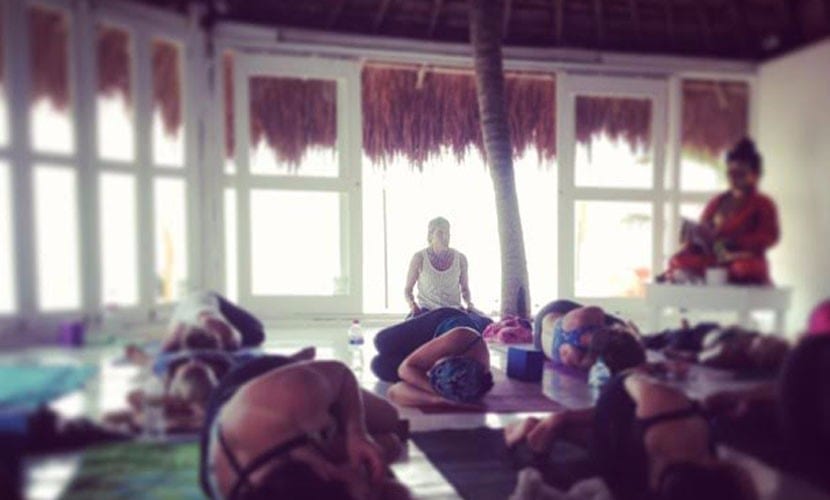 Yoga class in Tulum